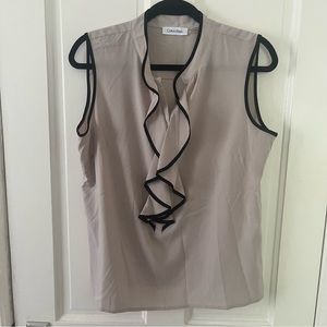 Calvin Klein Ruffle Front Blouse